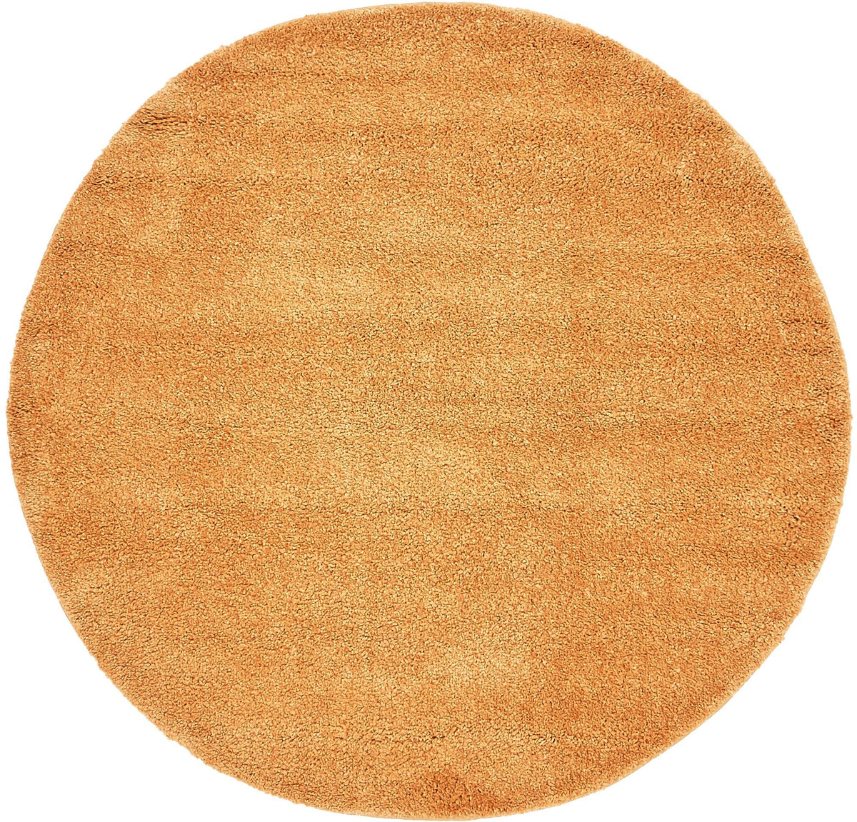 Solid Shag Seaside Collection Area Rug - Azure Cove (Orange) Round Orange  lifestyle 11
