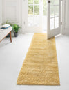 Solid Shag Seaside Collection Area Rug - Azure Cove (Yellow) Runner Yellow  lifestyle 18
