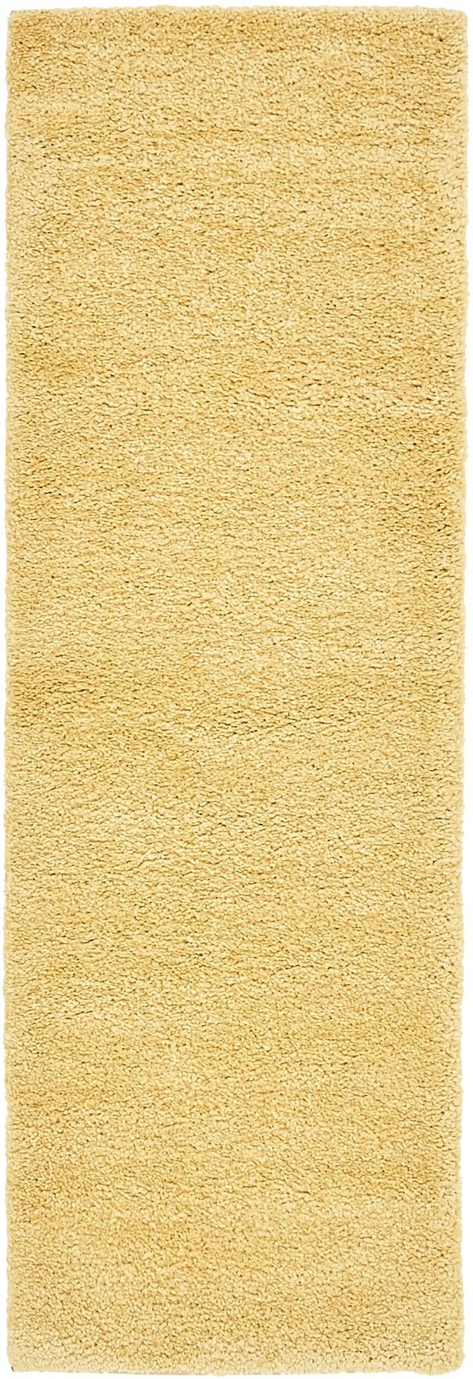 Solid Shag Seaside Collection Area Rug - Azure Cove (Yellow) Runner Yellow  lifestyle 16