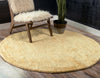 Solid Shag Seaside Collection Area Rug - Azure Cove (Yellow) Round Yellow  lifestyle 23