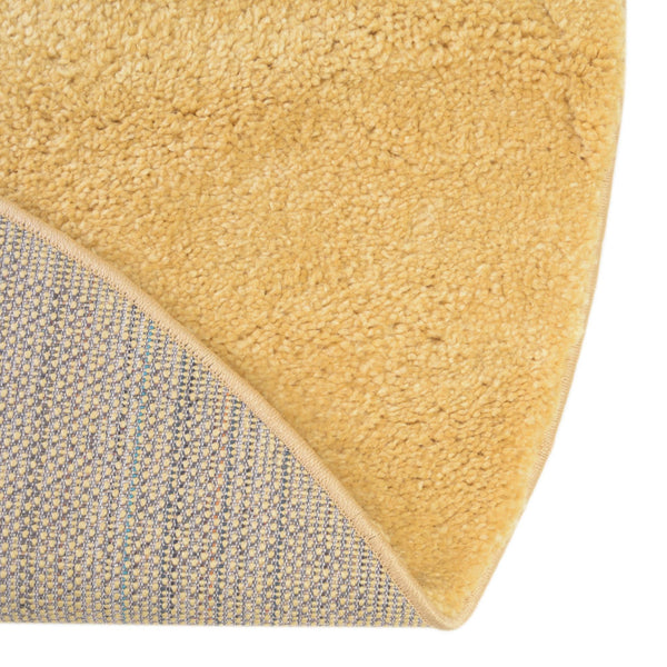 Solid Shag Seaside Collection Area Rug - Azure Cove (Yellow) Round Yellow  lifestyle 33