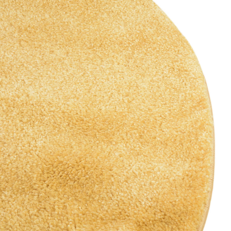 Solid Shag Seaside Collection Area Rug - Azure Cove (Yellow) Round Yellow  lifestyle 25
