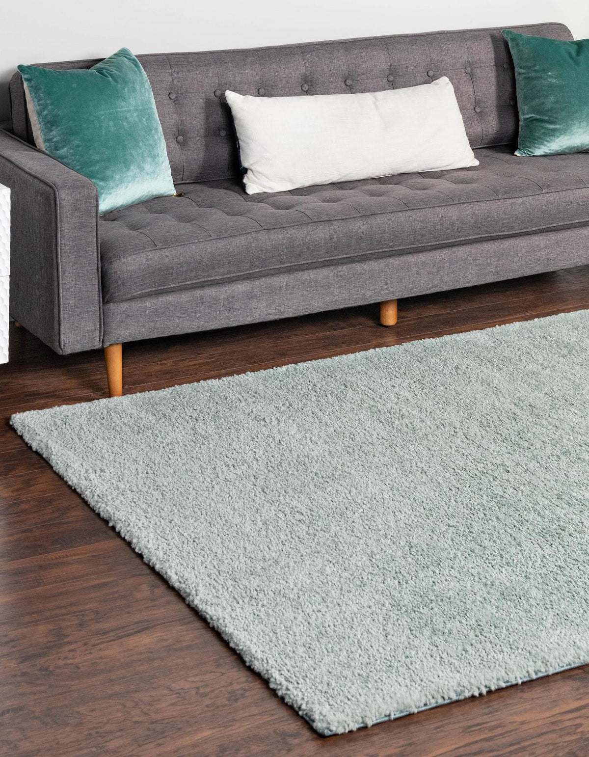 Solid Shag Seaside Collection Area Rug - Azure Cove (Light Blue) Rectangle Light Blue  lifestyle 3