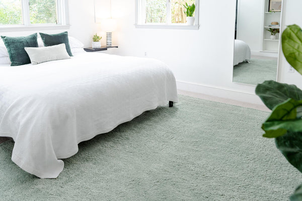 Solid Shag Seaside Collection Area Rug - Azure Cove (Light Blue) Rectangle Light Blue  lifestyle 15