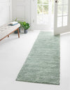 Solid Shag Seaside Collection Area Rug - Azure Cove (Light Blue) Runner Light Blue  lifestyle 20