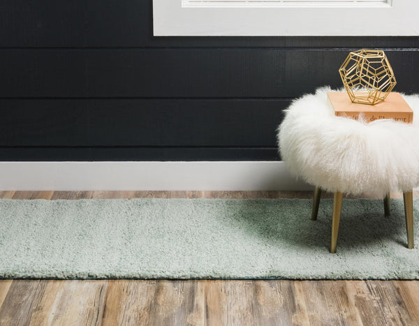 Solid Shag Seaside Collection Area Rug - Azure Cove (Light Blue) Runner Light Blue  lifestyle 24
