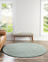 Solid Shag Seaside Collection Area Rug - Azure Cove (Light Blue) Round Light Blue  lifestyle 23