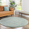 Solid Shag Seaside Collection Area Rug - Azure Cove (Light Blue) Round Light Blue  lifestyle 49