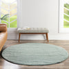 Solid Shag Seaside Collection Area Rug - Azure Cove (Light Blue) Round Light Blue  lifestyle 51