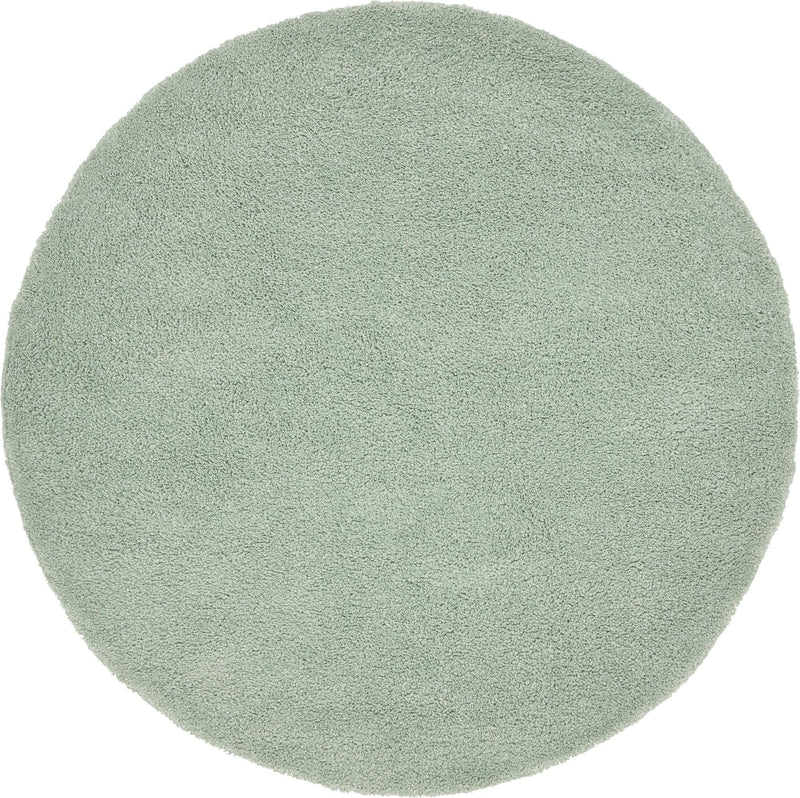 Solid Shag Seaside Collection Area Rug - Azure Cove (Light Blue) Round Light Blue  lifestyle 19