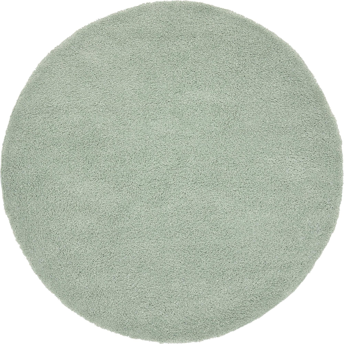 Solid Shag Seaside Collection Area Rug - Azure Cove (Light Blue) Round Sea Salt Blue  lifestyle 20