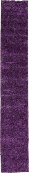 Solid Shag Seaside Collection Area Rug - Azure Cove (Violet) Runner Violet  lifestyle 22