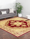 Versailles Elegance Collection Area Rug - Trianon Square Red  lifestyle 48