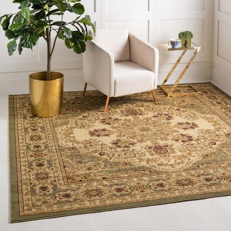 Versailles Elegance Collection Area Rug - Trianon Square Cream  lifestyle 36