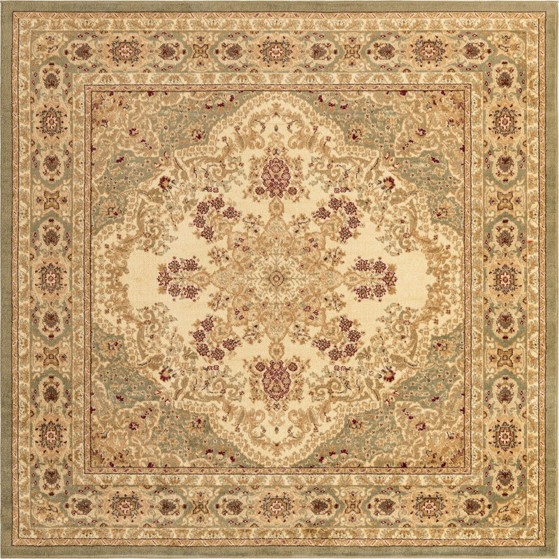 Versailles Elegance Collection Area Rug - Trianon Square Cream  lifestyle 32