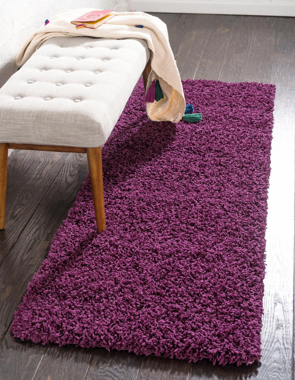 Plush Oasis Collection Area Rug - Serenity (Eggplant Purple) Runner Eggplant Purple  lifestyle 0