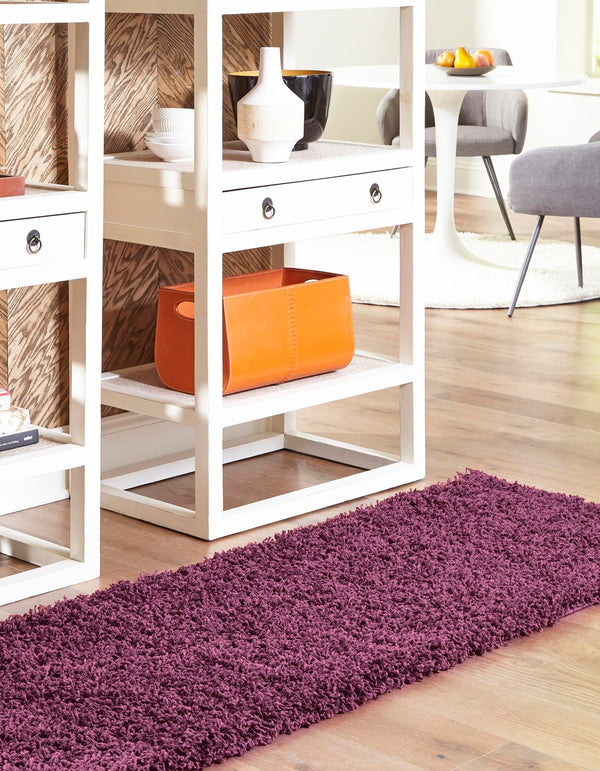 Plush Oasis Collection Area Rug - Serenity (Eggplant Purple) Runner Eggplant Purple  lifestyle 6
