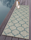 Garden Lattice Oasis Collection Area Rug - Arbor (Gray) Runner Gray  lifestyle 0