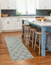 Garden Lattice Oasis Collection Area Rug - Arbor (Gray) Runner Gray  lifestyle 8