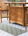 Garden Lattice Oasis Collection Area Rug - Arbor (Gray) Runner Gray  lifestyle 13
