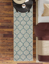 Garden Lattice Oasis Collection Area Rug - Arbor (Gray) Runner Gray  lifestyle 14