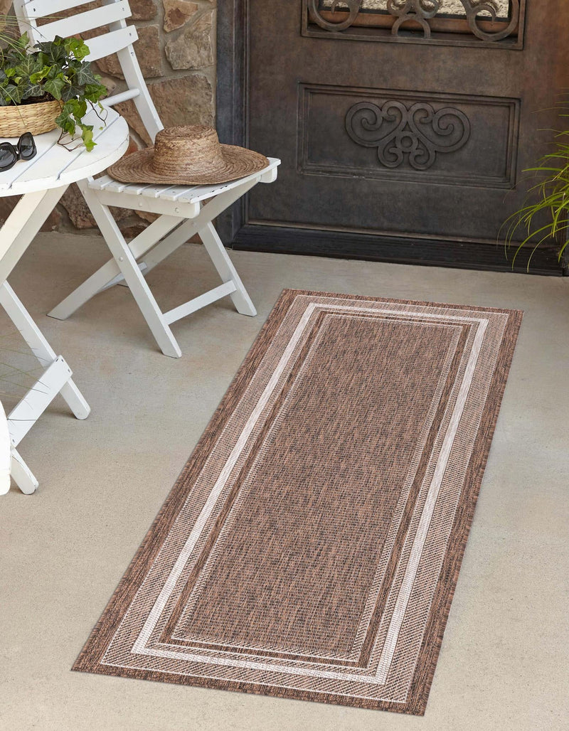 Patio Perimeter Collection Area Rug - Veranda (Brown) Runner Brown  lifestyle 0