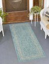 Patio Perimeter Collection Area Rug - Veranda (Aquamarine) Runner Aquamarine  lifestyle 0