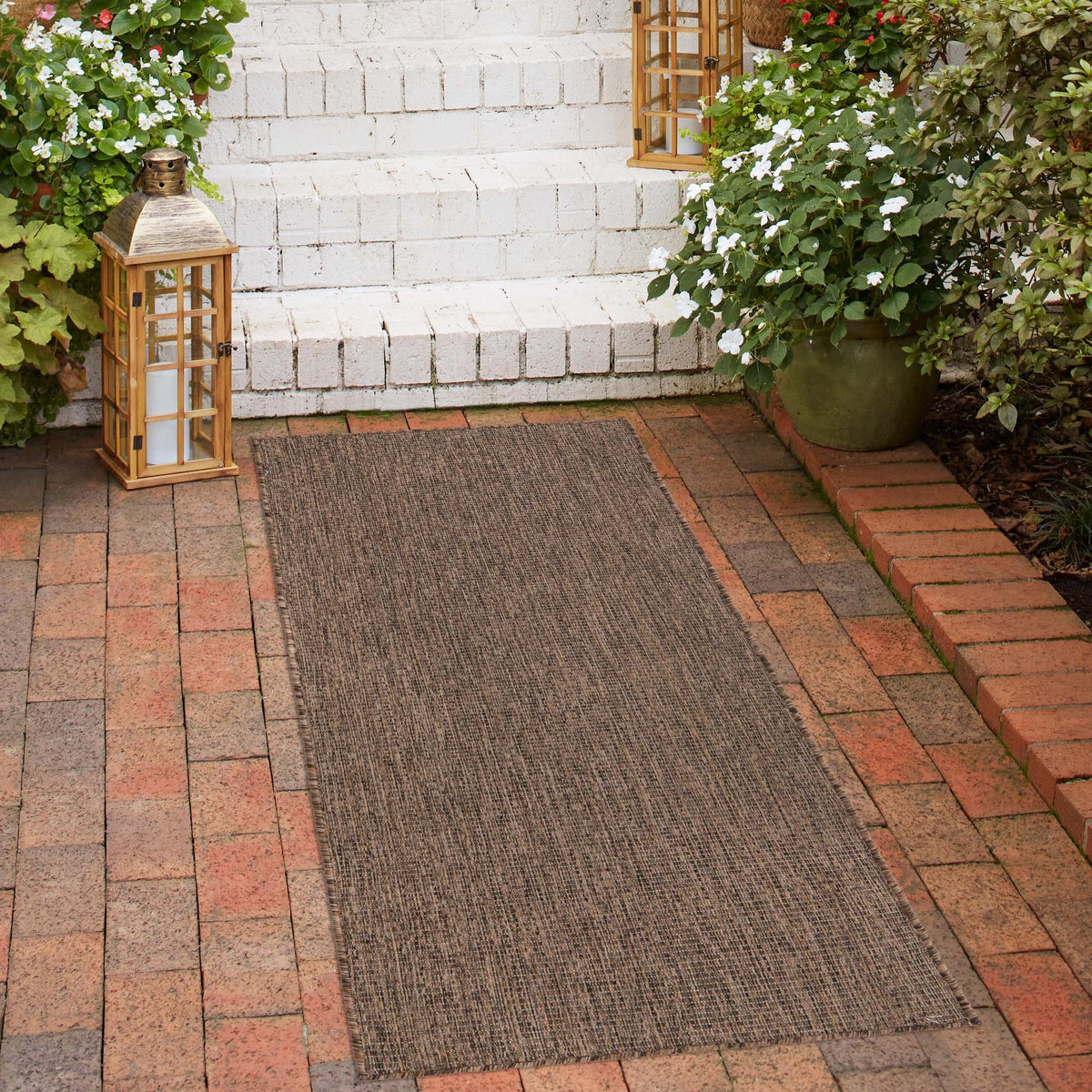 Patio Perfection Collection Area Rug - Veranda (Light Brown) Runner Light Brown  lifestyle 26