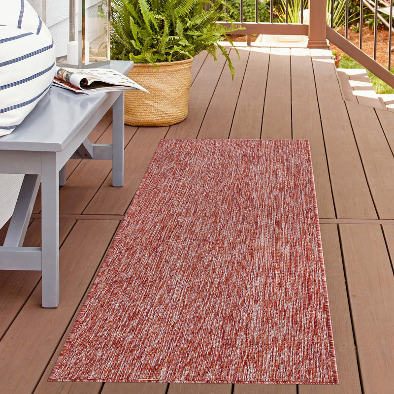 Patio Perfection Collection Area Rug - Veranda (Rust Red) Runner Rust Red  lifestyle 15
