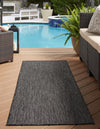 Patio Perfection Collection Area Rug - Veranda (Black) Runner Black  lifestyle 2