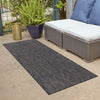 Patio Perfection Collection Area Rug - Veranda (Black) Runner Black  lifestyle 16