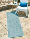 Patio Perfection Collection Area Rug - Veranda (Aquamarine) Runner Aquamarine  lifestyle 0