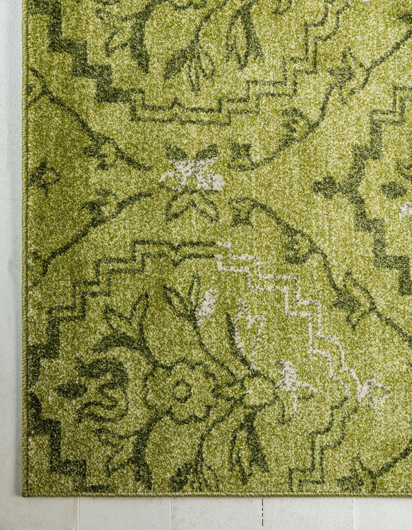 Venetian Tapestry Collection Area Rug -  Cannaregio Square Light Green  lifestyle 52