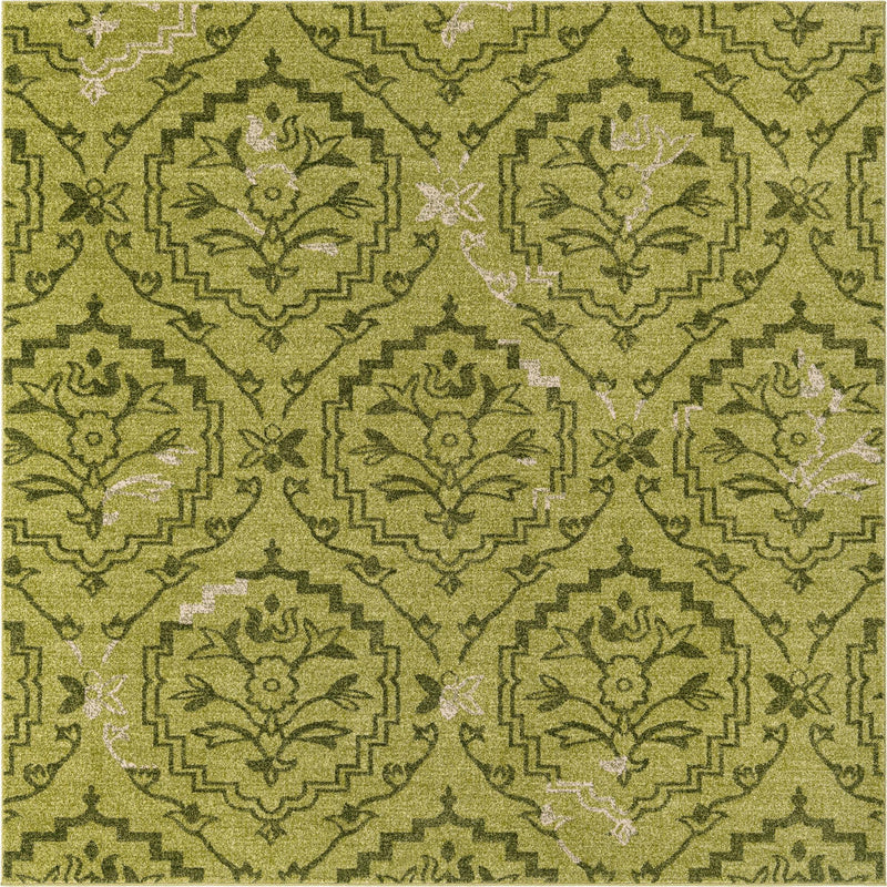 Venetian Tapestry Collection Area Rug -  Cannaregio Square Light Green  lifestyle 35