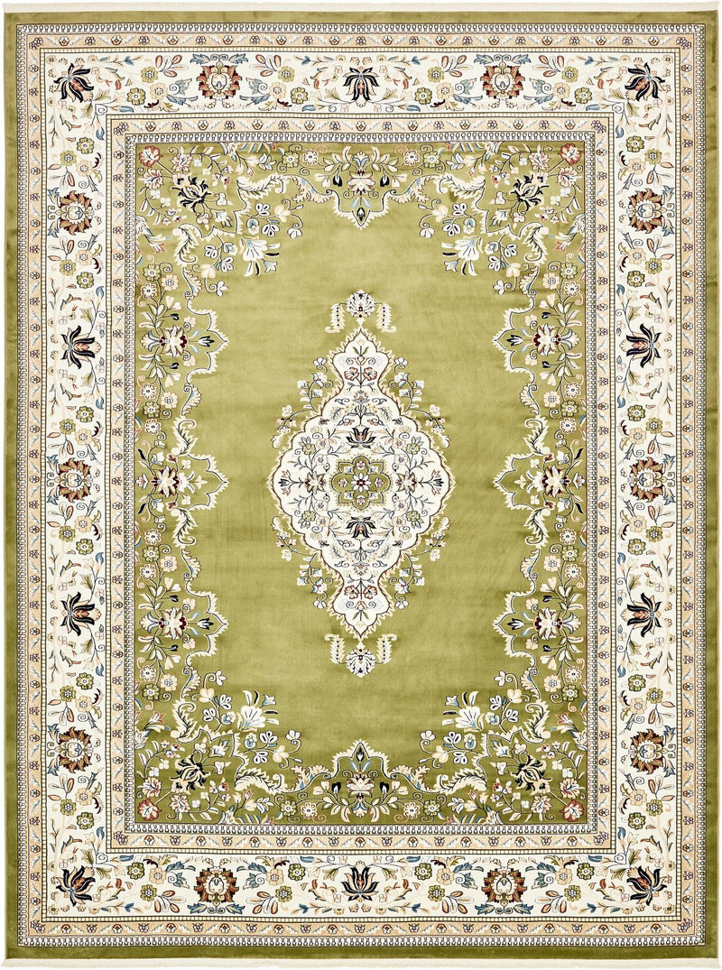 Persian Elegance Collection Area Rug - Isfahan Rectangle Green  lifestyle 5