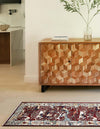 Persian Elegance Collection Area Rug -  Tabriz Runner Burgundy  lifestyle 140