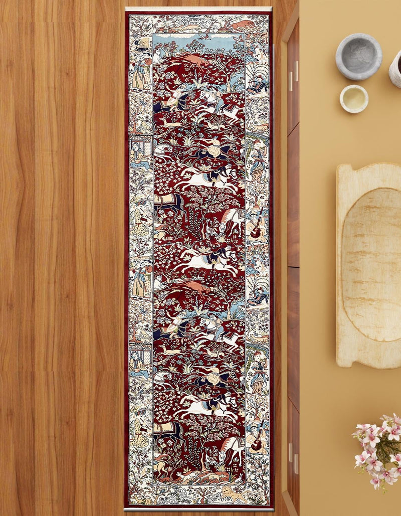 Persian Elegance Collection Area Rug -  Tabriz Runner Burgundy  lifestyle 184