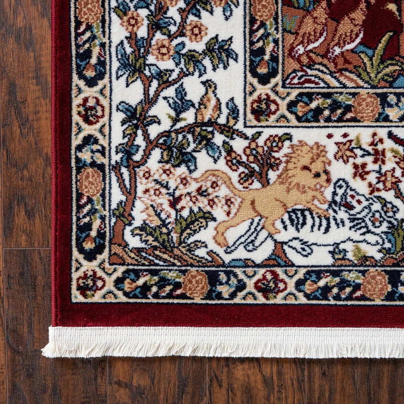 Persian Elegance Collection Area Rug -  Tabriz Runner Burgundy  lifestyle 217