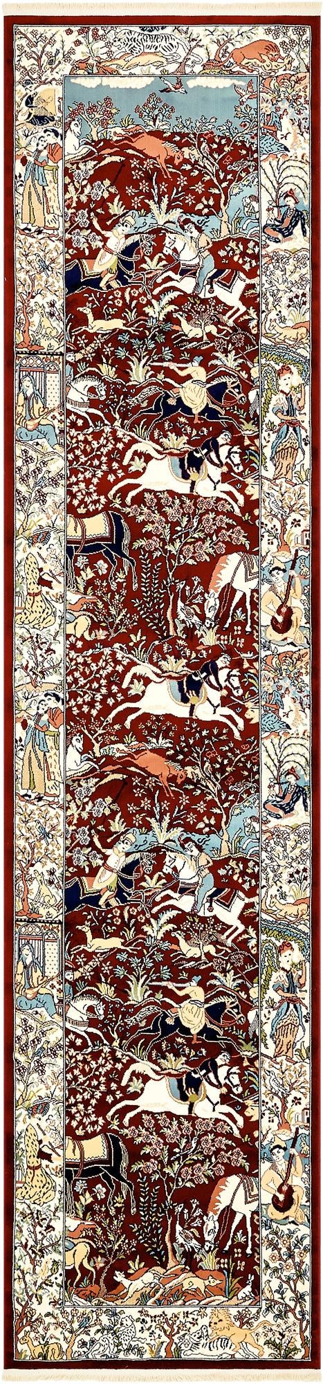 Persian Elegance Collection Area Rug -  Tabriz Runner Burgundy  lifestyle 80