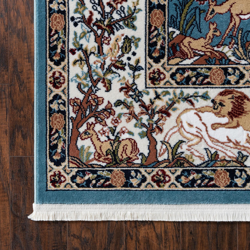 Persian Elegance Collection Area Rug -  Tabriz Rectangle Blue  lifestyle 16