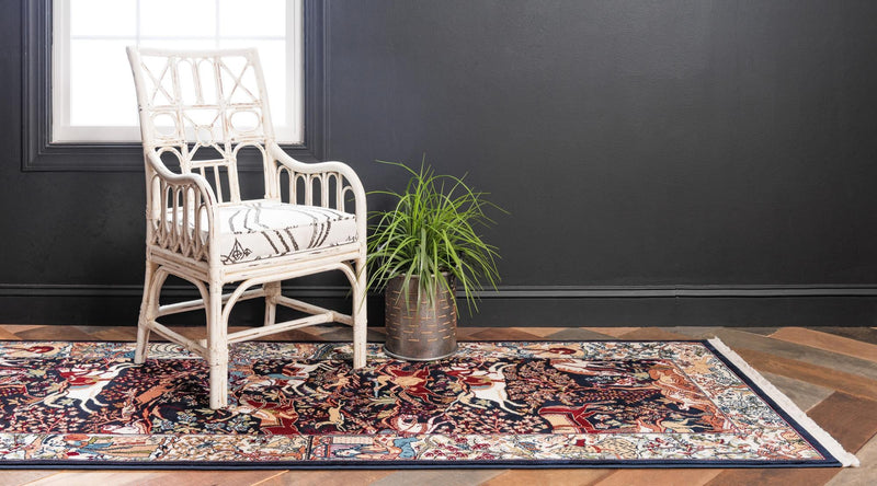 Persian Elegance Collection Area Rug -  Tabriz Runner Navy Blue  lifestyle 39