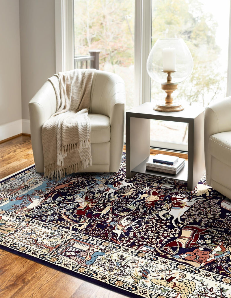 Persian Elegance Collection Area Rug -  Tabriz Rectangle Navy Blue  lifestyle 43