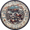 Persian Elegance Collection Area Rug -  Tabriz Round Navy Blue  lifestyle 82