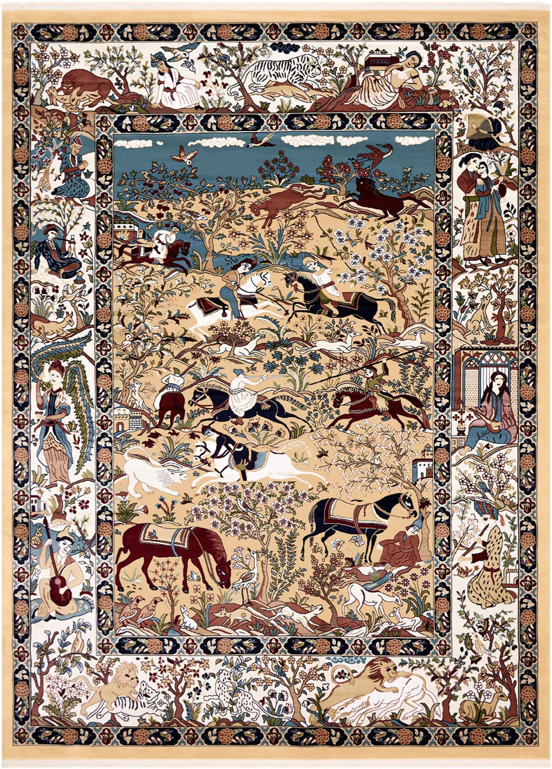 Persian Elegance Collection Area Rug -  Tabriz Rectangle Tan  lifestyle 5