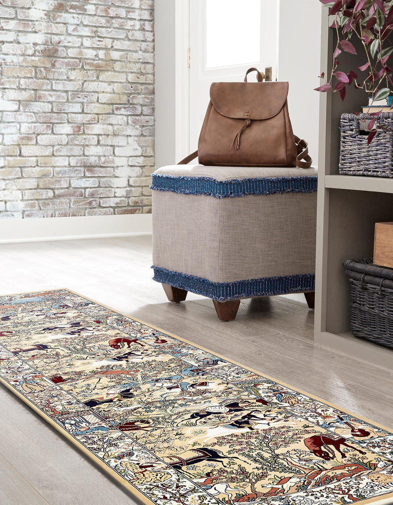 Persian Elegance Collection Area Rug -  Tabriz Runner Tan  lifestyle 106