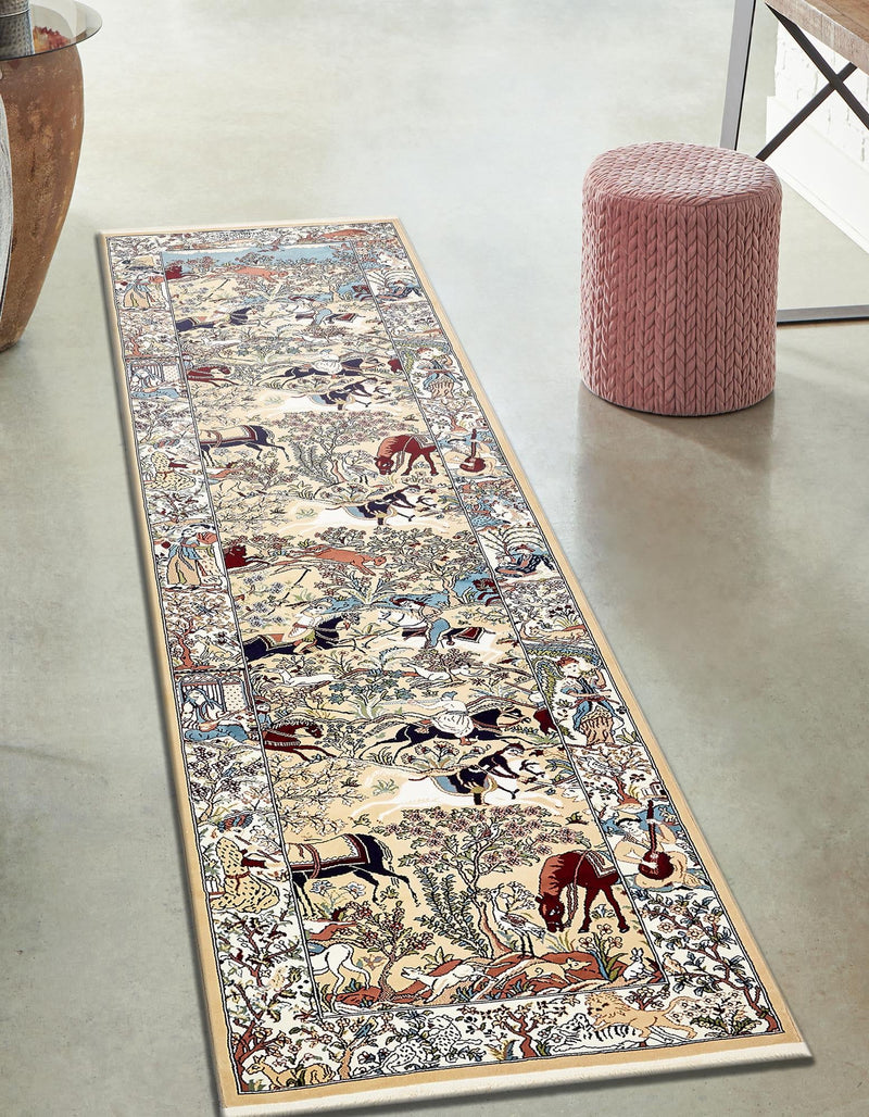 Persian Elegance Collection Area Rug -  Tabriz Runner Tan  lifestyle 130