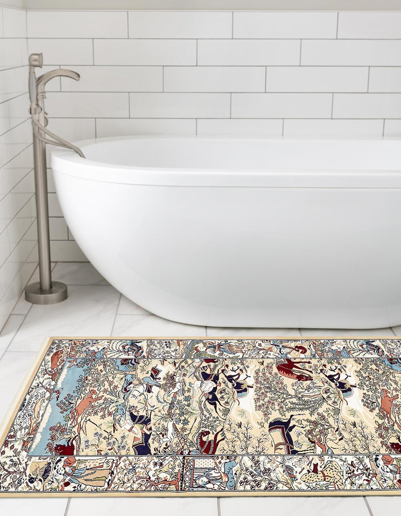 Persian Elegance Collection Area Rug -  Tabriz Runner Tan  lifestyle 143