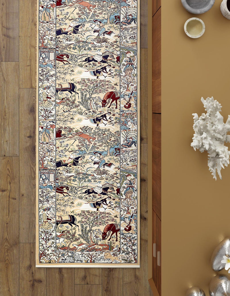 Persian Elegance Collection Area Rug -  Tabriz Runner Tan  lifestyle 190