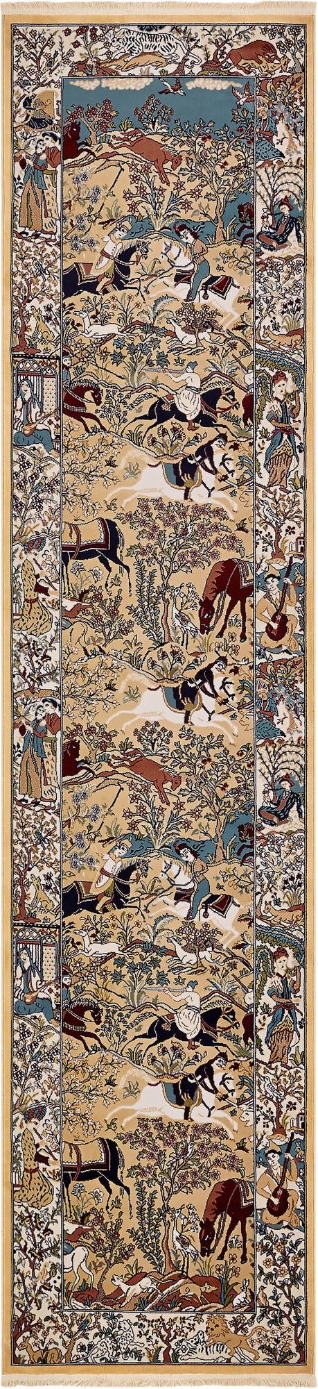 Persian Elegance Collection Area Rug -  Tabriz Runner Tan  lifestyle 83