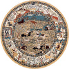 Persian Elegance Collection Area Rug -  Tabriz Round Tan  lifestyle 80